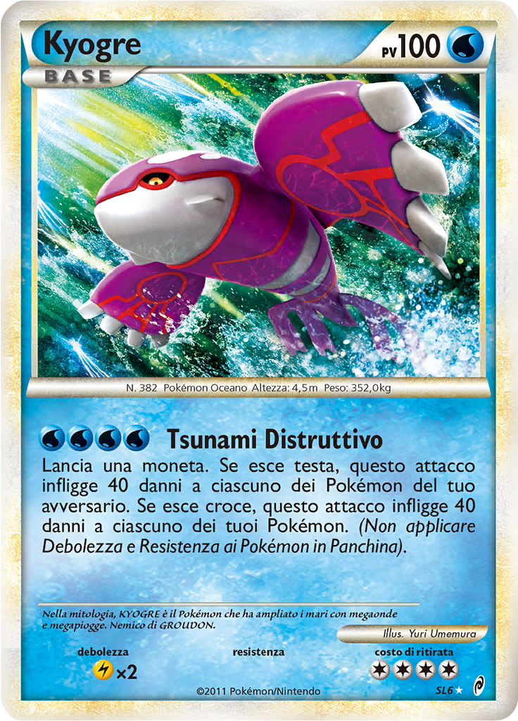Kyogre SL6 — Richiamo delle Leggende (Italian Pokémon TCG card)