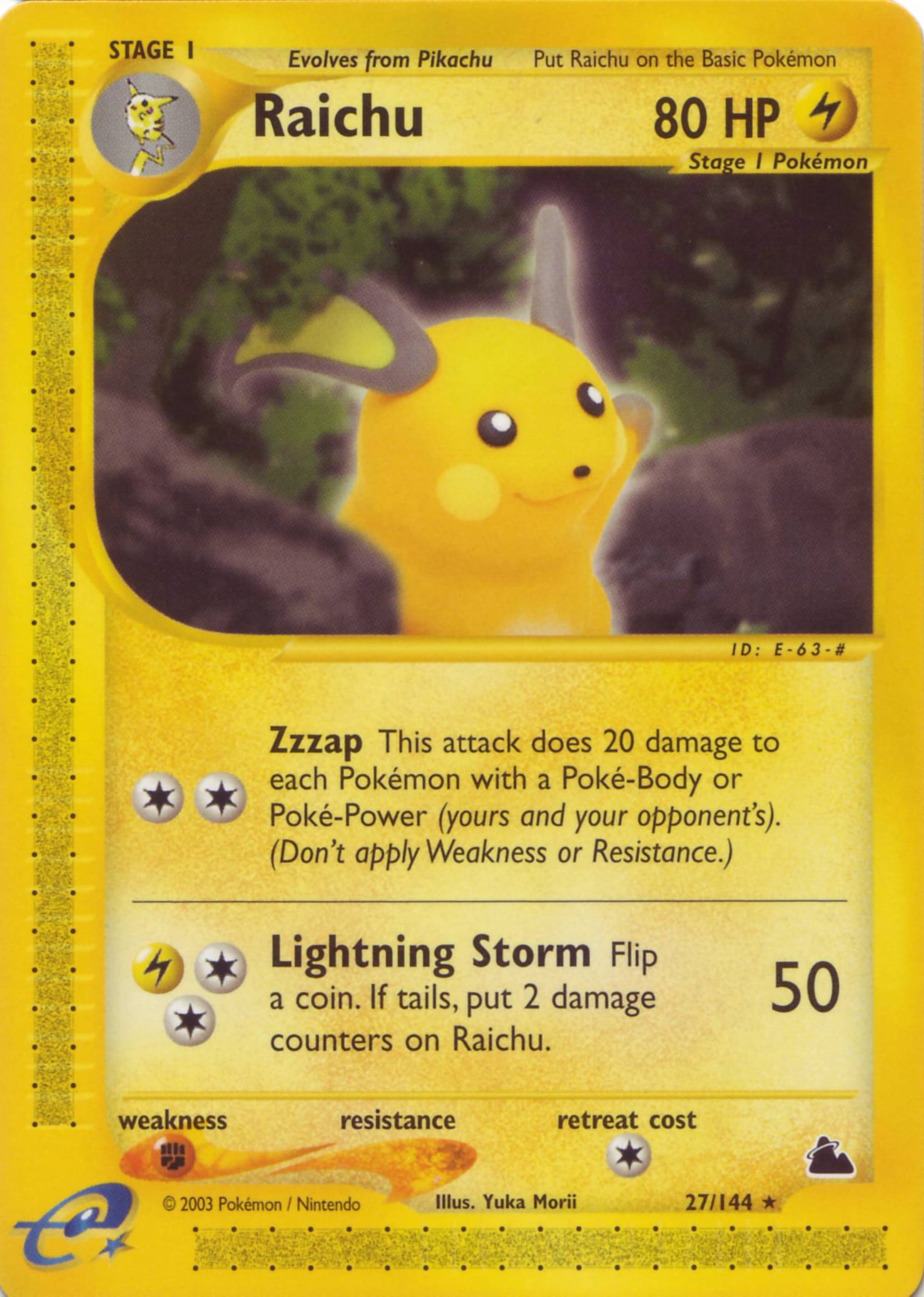 Raichu 027 — Skyridge (Italian Pokémon TCG card)