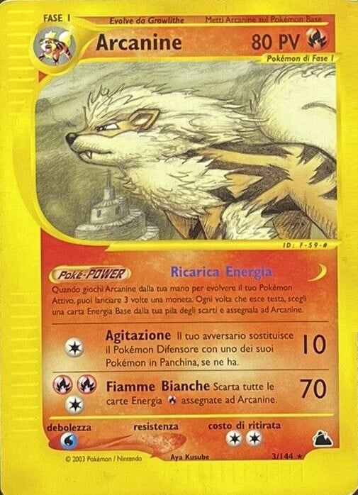 Arcanine H002 — Skyridge (Italian Pokémon TCG card)