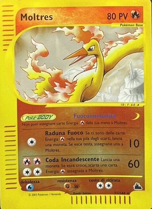 Moltres H020 — Skyridge (Italian Pokémon TCG card)
