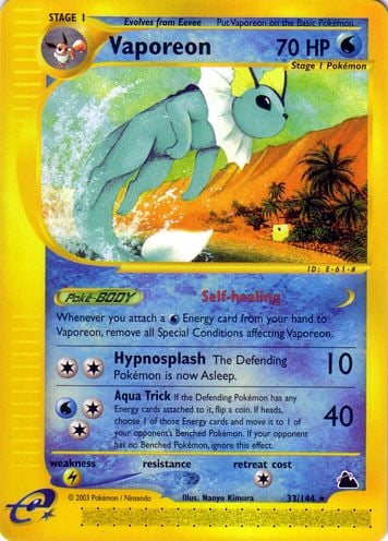 Vaporeon H031 — Skyridge (Italian Pokémon TCG card)