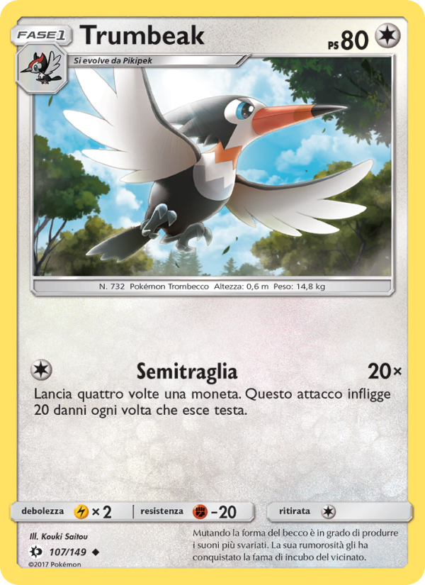 Trumbeak 107/163 — Sole e Luna (Italian Pokémon TCG card)