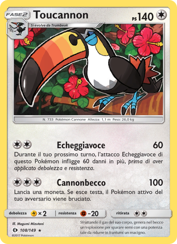 Toucannon 108/163 — Sole e Luna (Italian Pokémon TCG card)