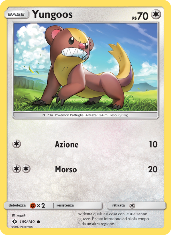 Yungoos 109/163 — Sole e Luna (Italian Pokémon TCG card)