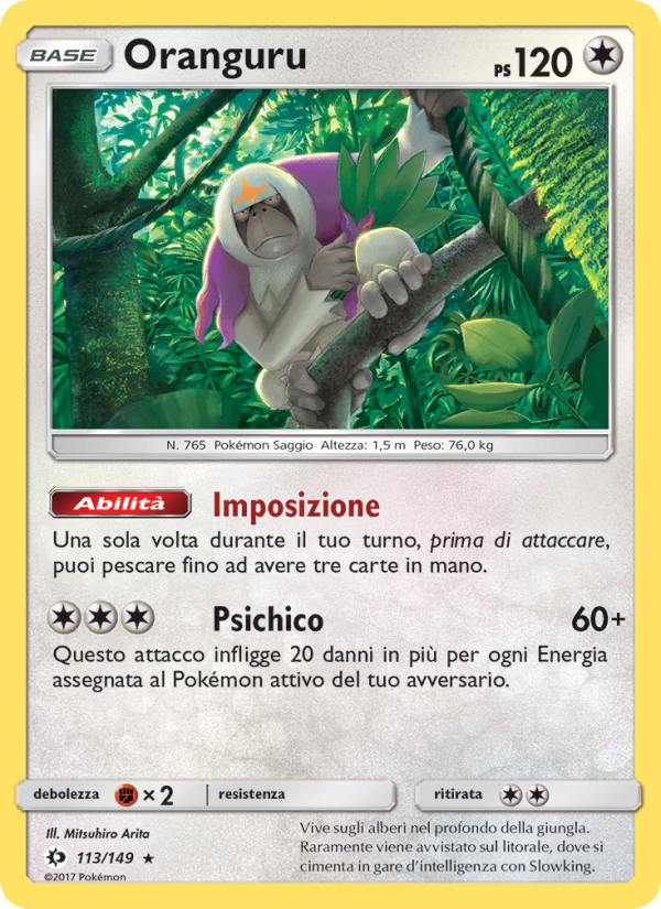 Oranguru 113/163 — Sole e Luna (Italian Pokémon TCG card)