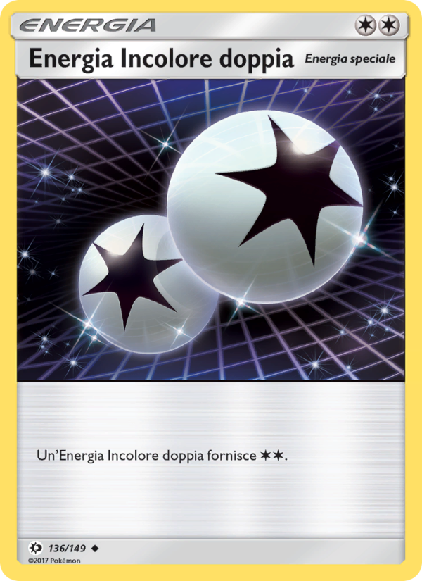 Energia Incolore doppia 136/163 — Sole e Luna (Italian Pokémon TCG card)