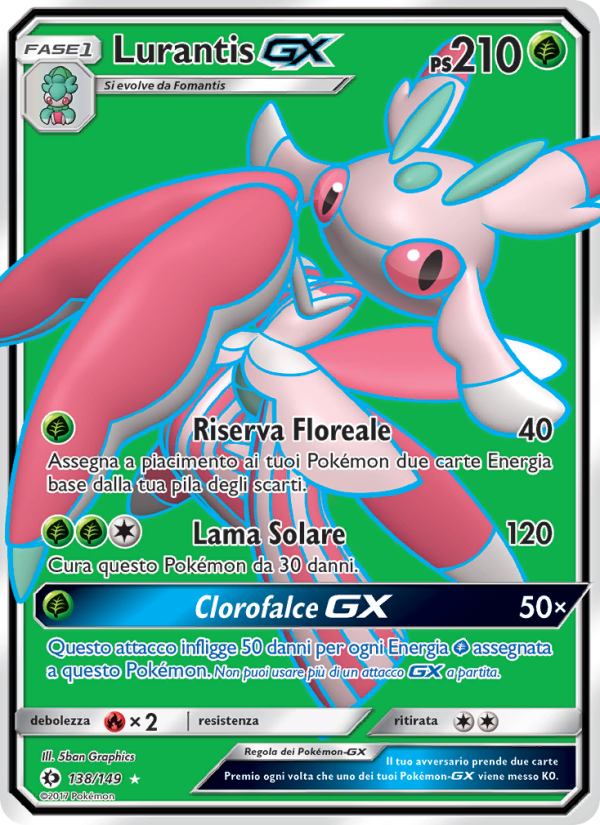 Lurantis GX 138/163 — Sole e Luna (Italian Pokémon TCG card)