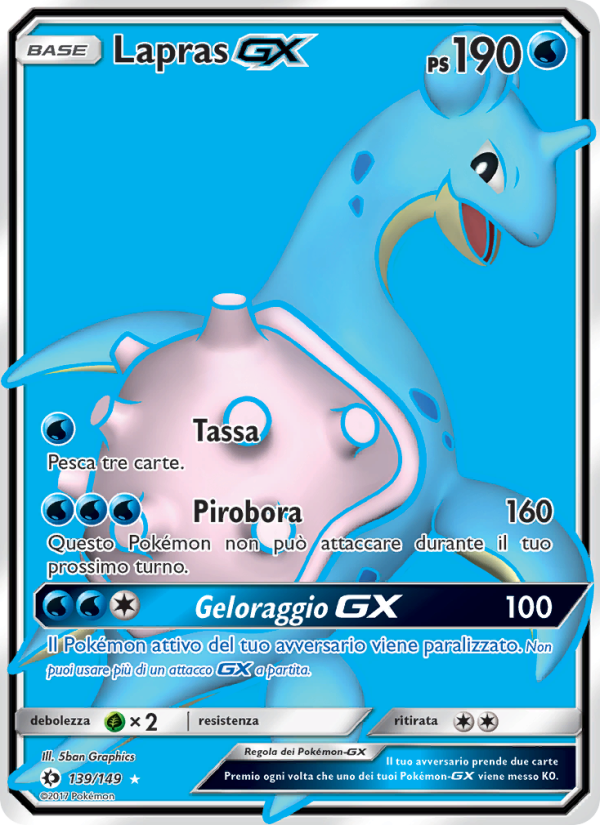 Lapras GX 139/163 — Sole e Luna (Italian Pokémon TCG card)