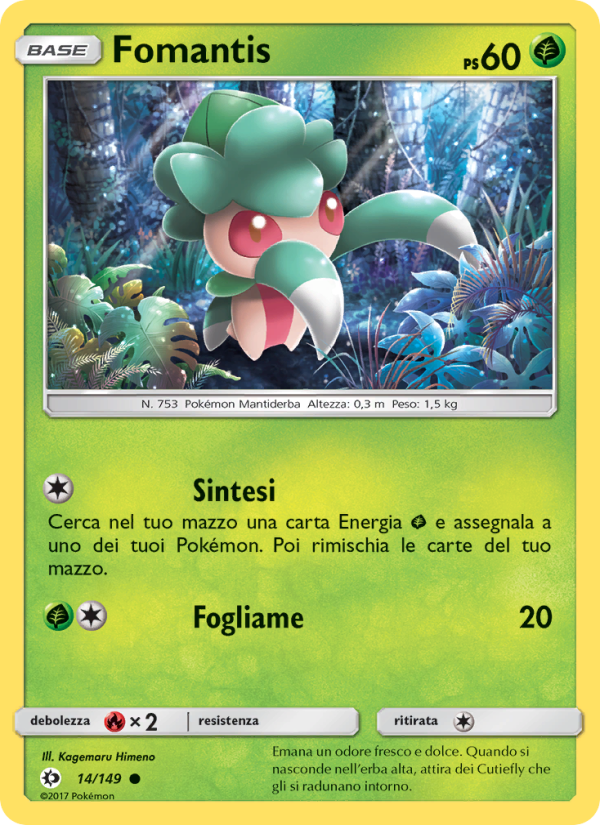 Fomantis 014/163 — Sole e Luna (Italian Pokémon TCG card)
