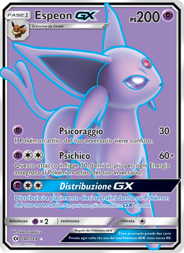 Espeon GX 140/163 — Sole e Luna (Italian Pokémon TCG card)