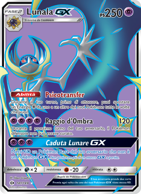 Lunala GX 141/163 — Sole e Luna (Italian Pokémon TCG card)