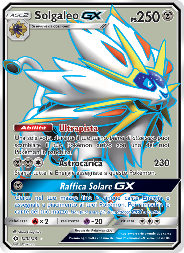 Solgaleo GX 143/163 — Sole e Luna (Italian Pokémon TCG card)