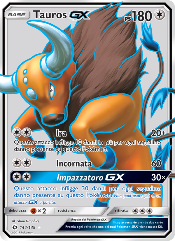 Tauros GX 144/163 — Sole e Luna (Italian Pokémon TCG card)