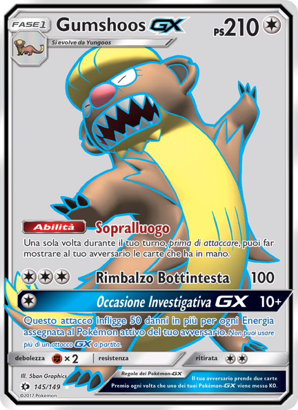 Gumshoos GX 145/163 — Sole e Luna (Italian Pokémon TCG card)