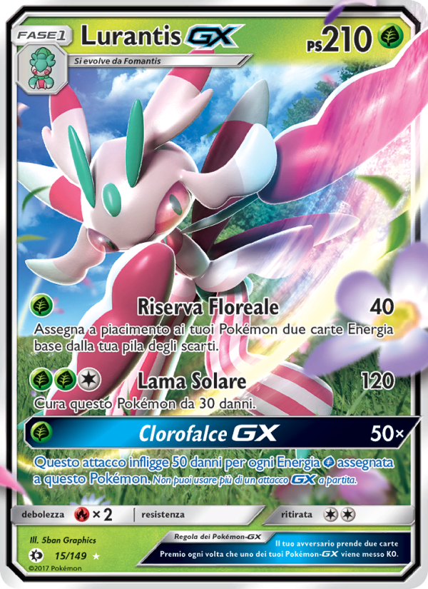 Lurantis GX 015/163 — Sole e Luna (Italian Pokémon TCG card)