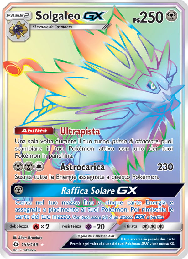 Solgaleo GX 155/163 — Sole e Luna (Italian Pokémon TCG card)