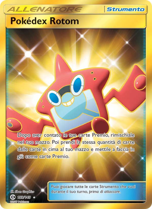 Pokédex Rotom 159/163 — Sole e Luna (Italian Pokémon TCG card)