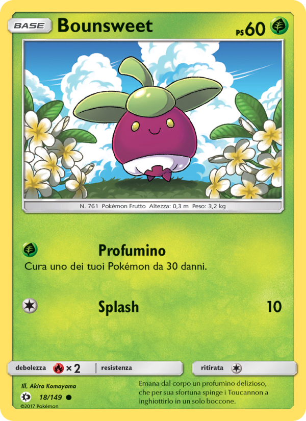 Bounsweet 018/163 — Sole e Luna (Italian Pokémon TCG card)