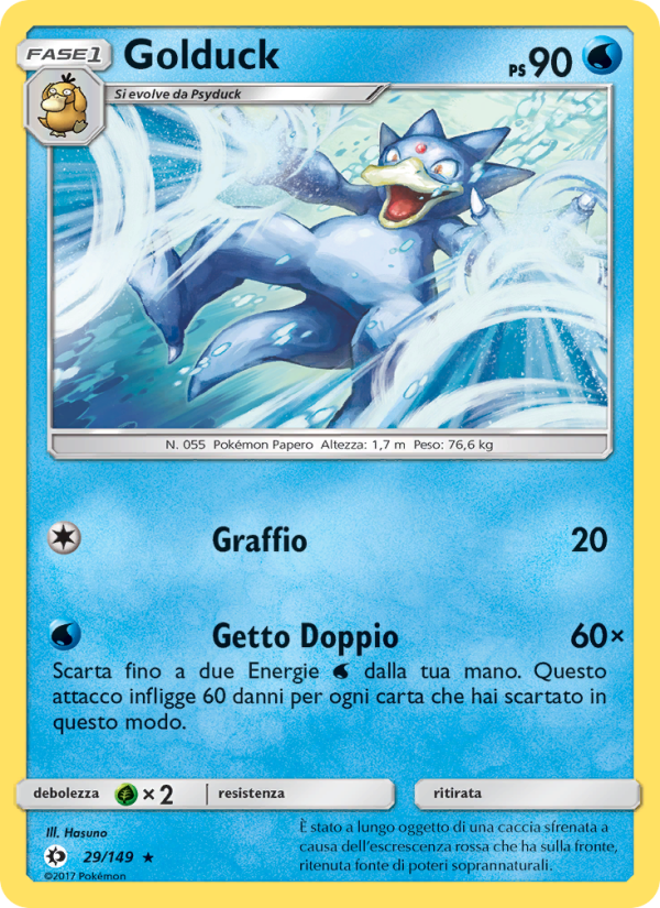 Golduck 029/163 — Sole e Luna (Italian Pokémon TCG card)