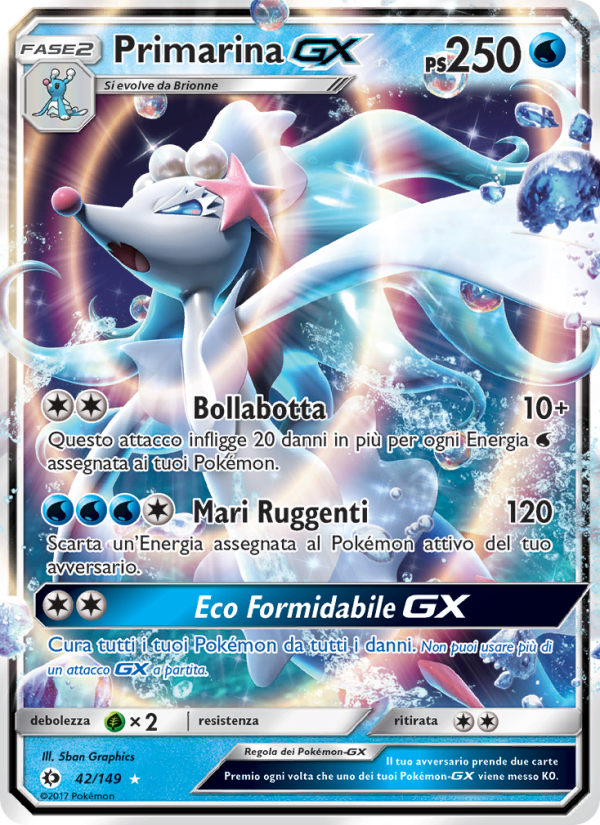 Primarina GX 042/163 — Sole e Luna (Italian Pokémon TCG card)