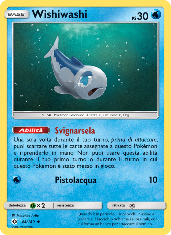 Wishiwashi 044/163 — Sole e Luna (Italian Pokémon TCG card)