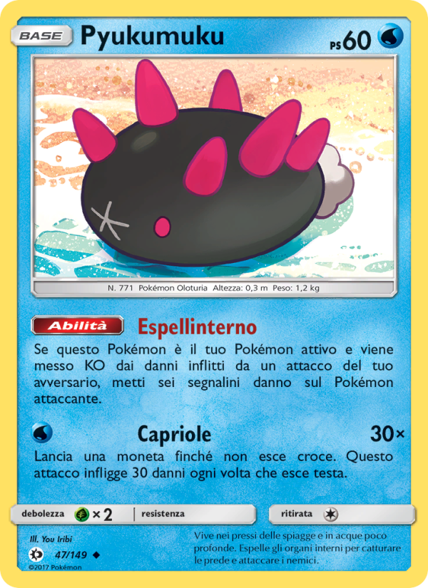Pyukumuku 047/163 — Sole e Luna (Italian Pokémon TCG card)