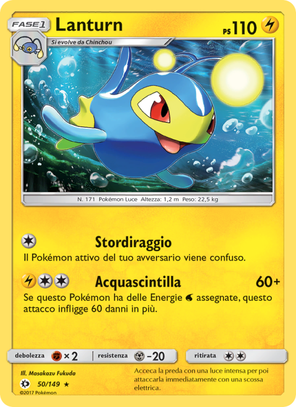 Lanturn 050/163 — Sole e Luna (Italian Pokémon TCG card)