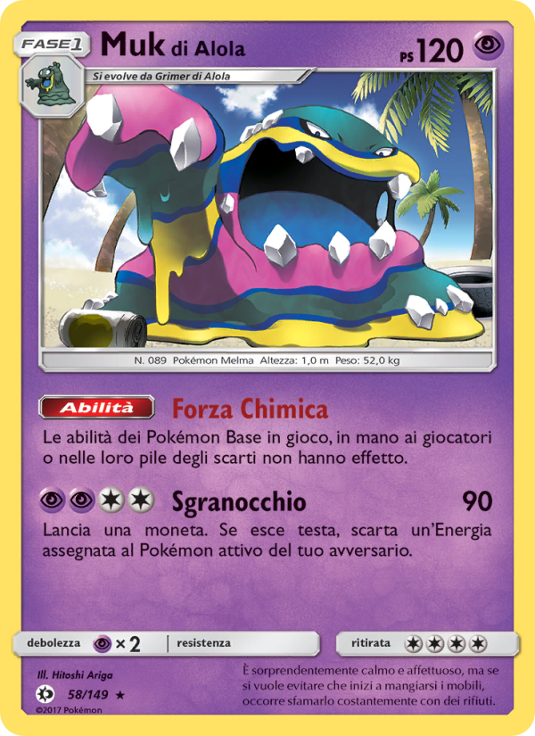 Muk di Alola 058/163 — Sole e Luna (Italian Pokémon TCG card)
