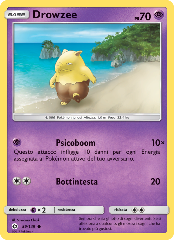 Drowzee 059/163 — Sole e Luna (Italian Pokémon TCG card)