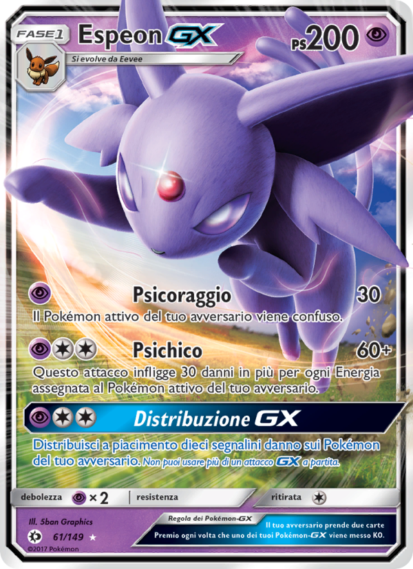 Espeon GX 061/163 — Sole e Luna (Italian Pokémon TCG card)