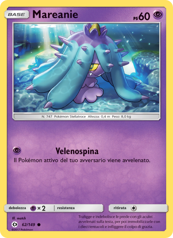 Mareanie 062/163 — Sole e Luna (Italian Pokémon TCG card)