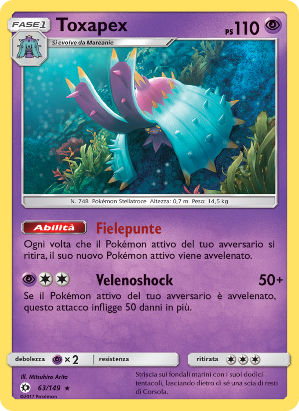 Toxapex 063/163 — Sole e Luna (Italian Pokémon TCG card)