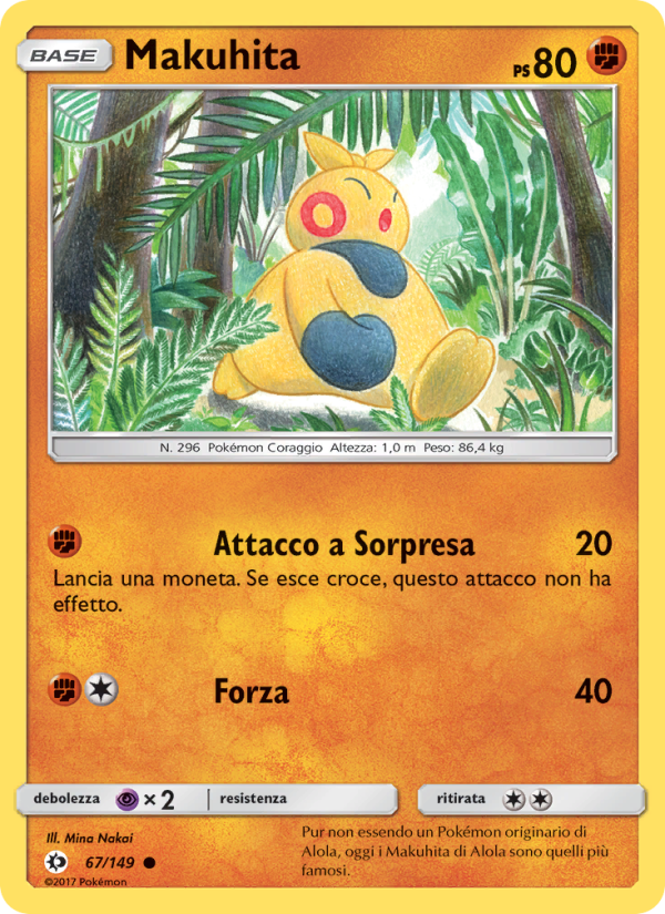Makuhita 067/163 — Sole e Luna (Italian Pokémon TCG card)