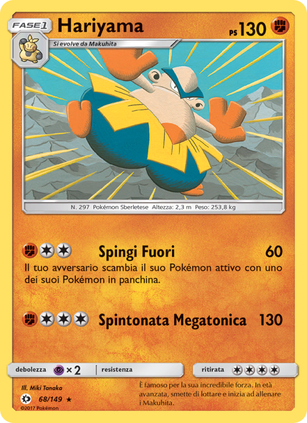 Hariyama 068/163 — Sole e Luna (Italian Pokémon TCG card)
