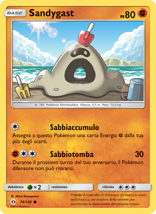 Sandygast 074/163 — Sole e Luna (Italian Pokémon TCG card)