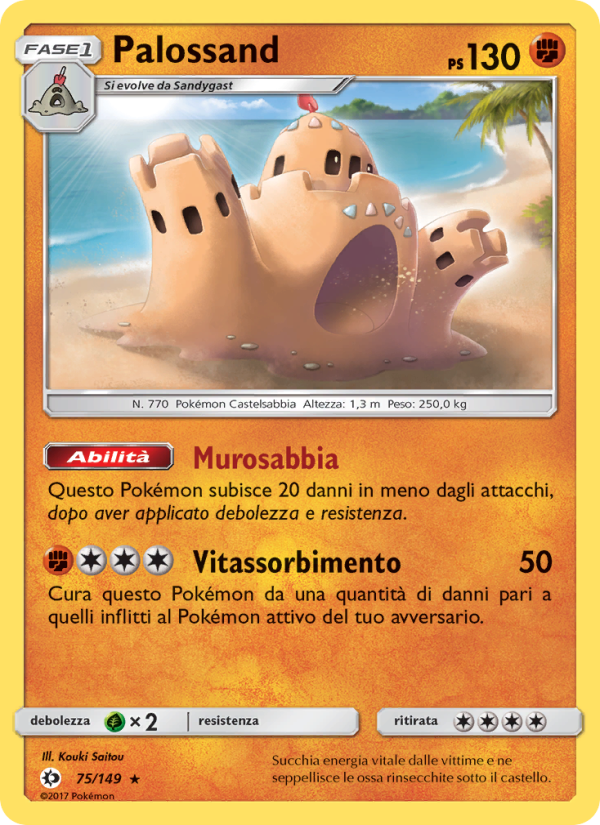 Palossand 075/163 — Sole e Luna (Italian Pokémon TCG card)