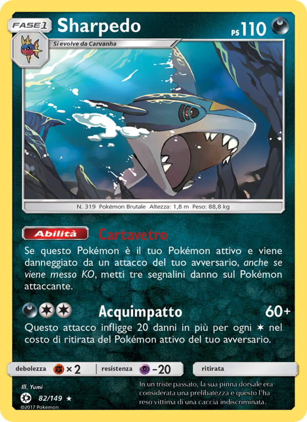 Sharpedo 082/163 — Sole e Luna (Italian Pokémon TCG card)