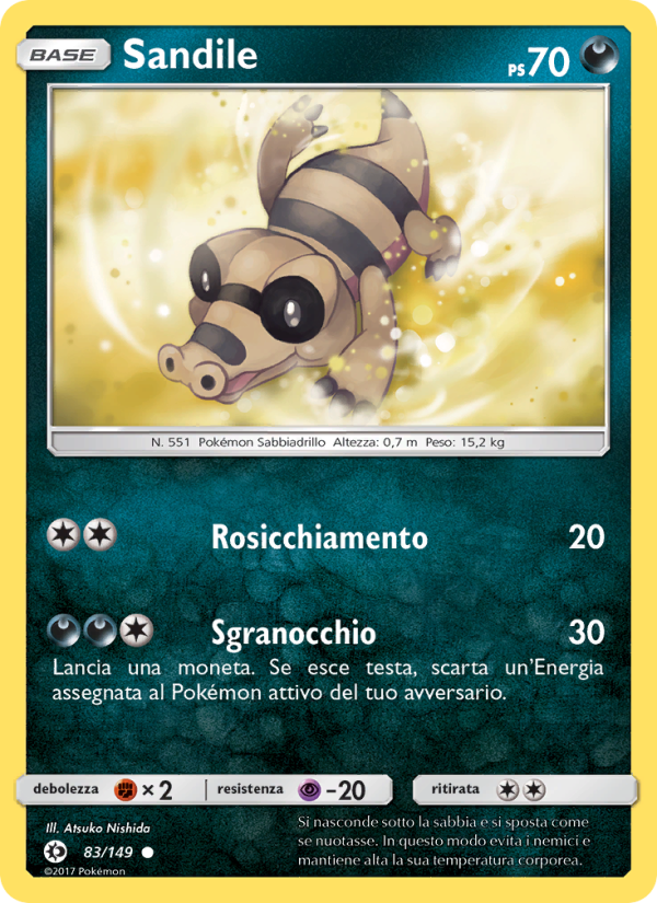 Sandile 083/163 — Sole e Luna (Italian Pokémon TCG card)