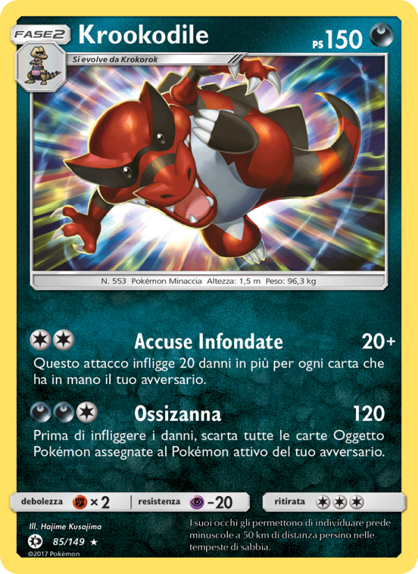 Krookodile 085/163 — Sole e Luna (Italian Pokémon TCG card)