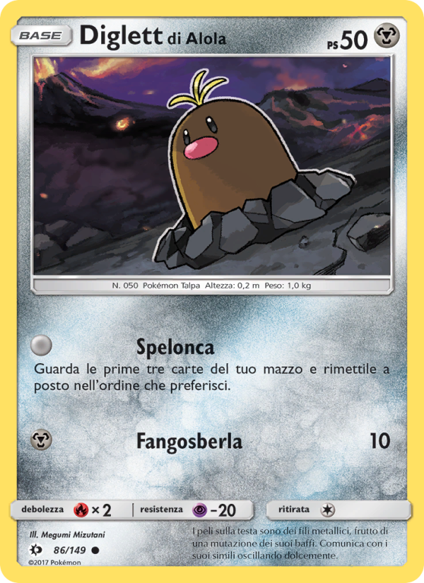 Diglett di Alola 086/163 — Sole e Luna (Italian Pokémon TCG card)