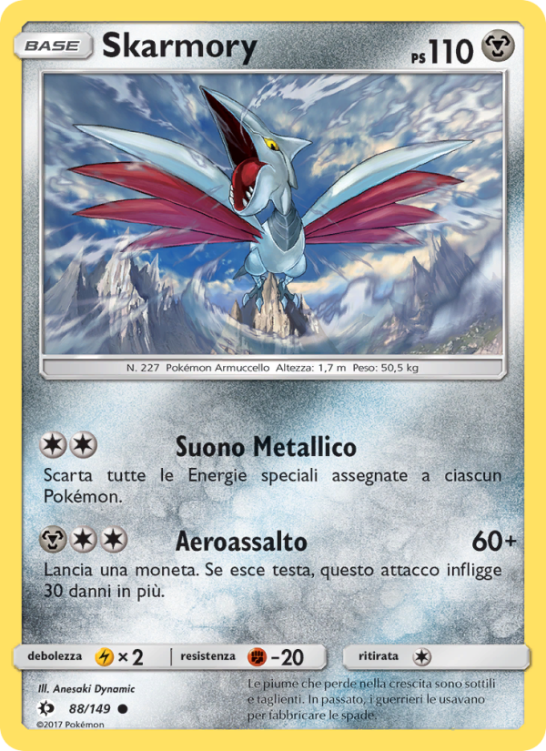 Skarmory 088/163 — Sole e Luna (Italian Pokémon TCG card)