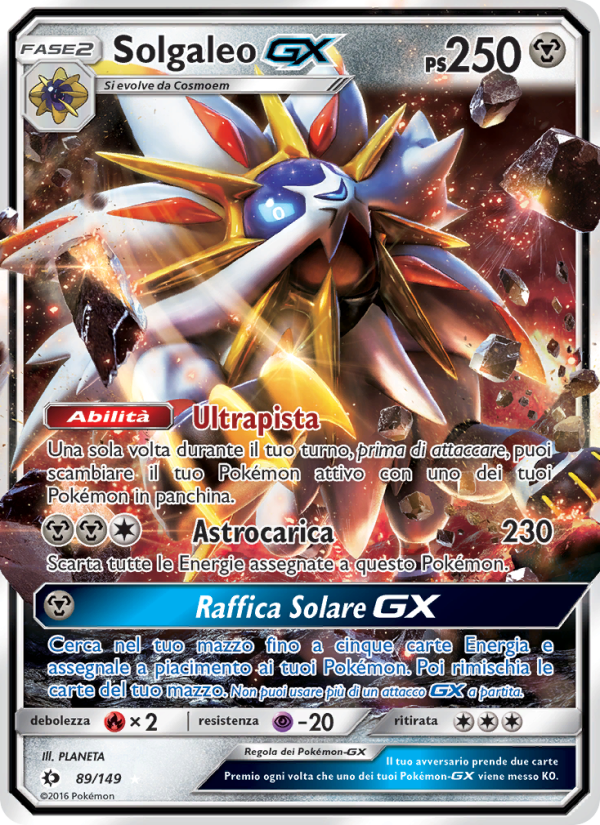 Solgaleo GX 089/163 — Sole e Luna (Italian Pokémon TCG card)