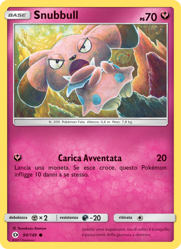 Snubbull 090/163 — Sole e Luna (Italian Pokémon TCG card)