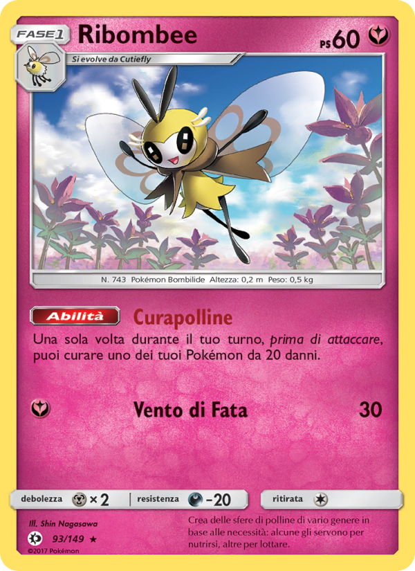 Ribombee 093/163 — Sole e Luna (Italian Pokémon TCG card)