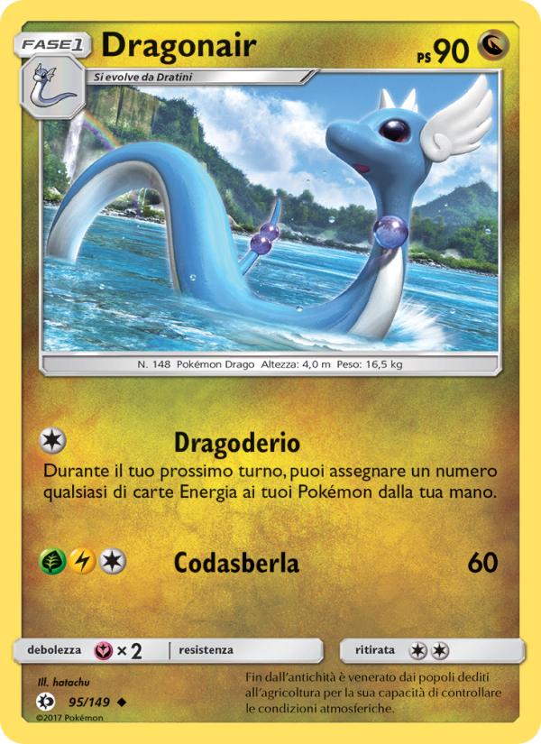 Dragonair 095/163 — Sole e Luna (Italian Pokémon TCG card)