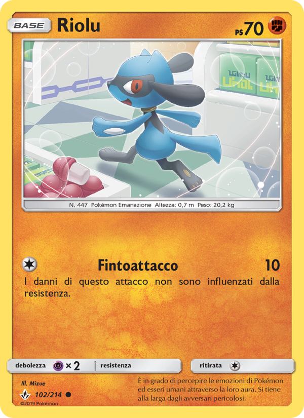 Riolu 102/234 — Legami Inossidabili (Italian Pokémon TCG card)