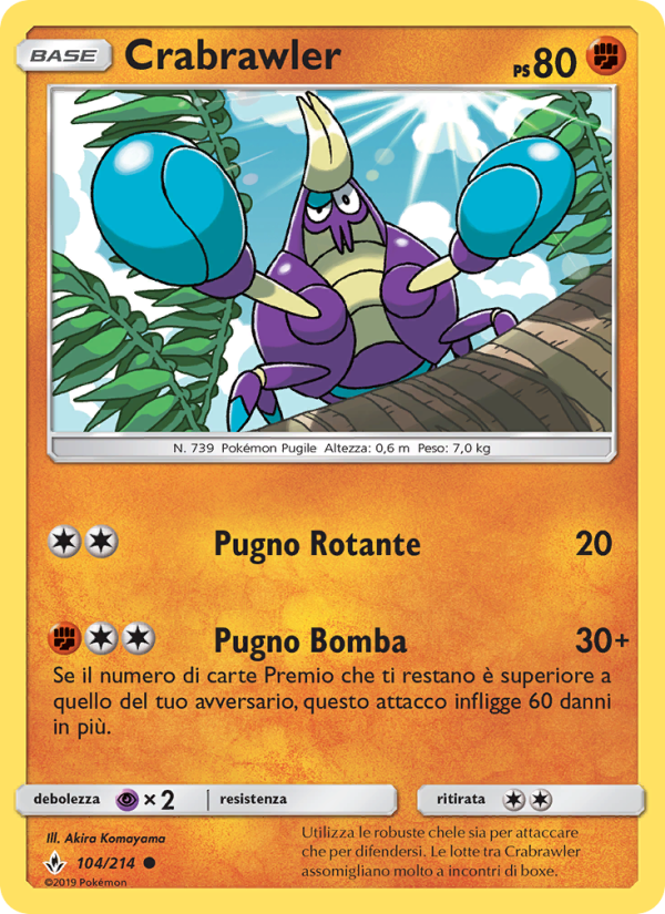 Crabrawler 104/234 — Legami Inossidabili (Italian Pokémon TCG card)