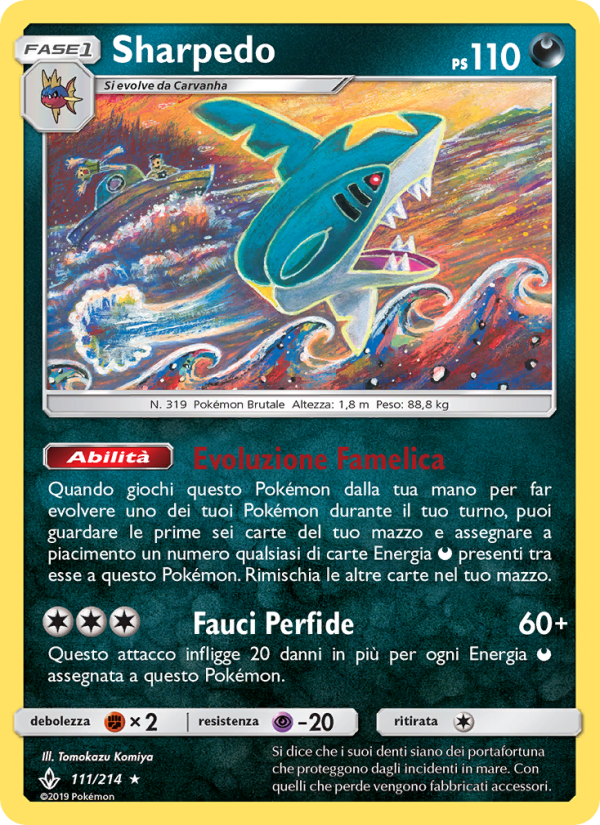 Sharpedo 111/234 — Legami Inossidabili (Italian Pokémon TCG card)