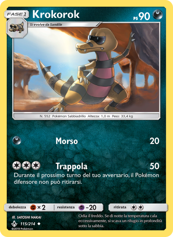 Krokorok 115/234 — Legami Inossidabili (Italian Pokémon TCG card)
