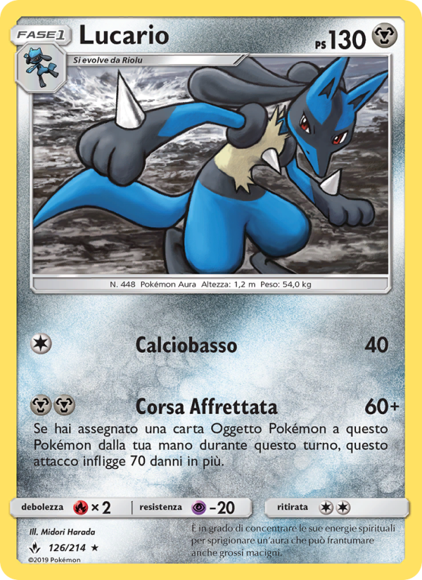 Lucario 126/234 — Legami Inossidabili (Italian Pokémon TCG card)